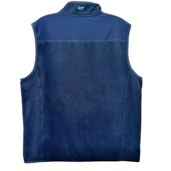 Vineyard Vines Women's Harbor Fleece Vest Full Zip Navy Size‎ Medium - Picture 2 of 7